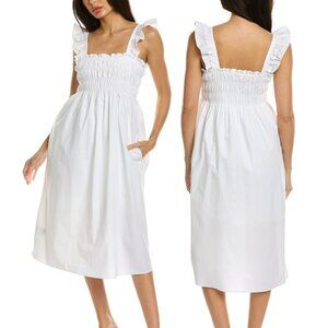 BCBGeneration Poplin Smocked Midi Dress Size M